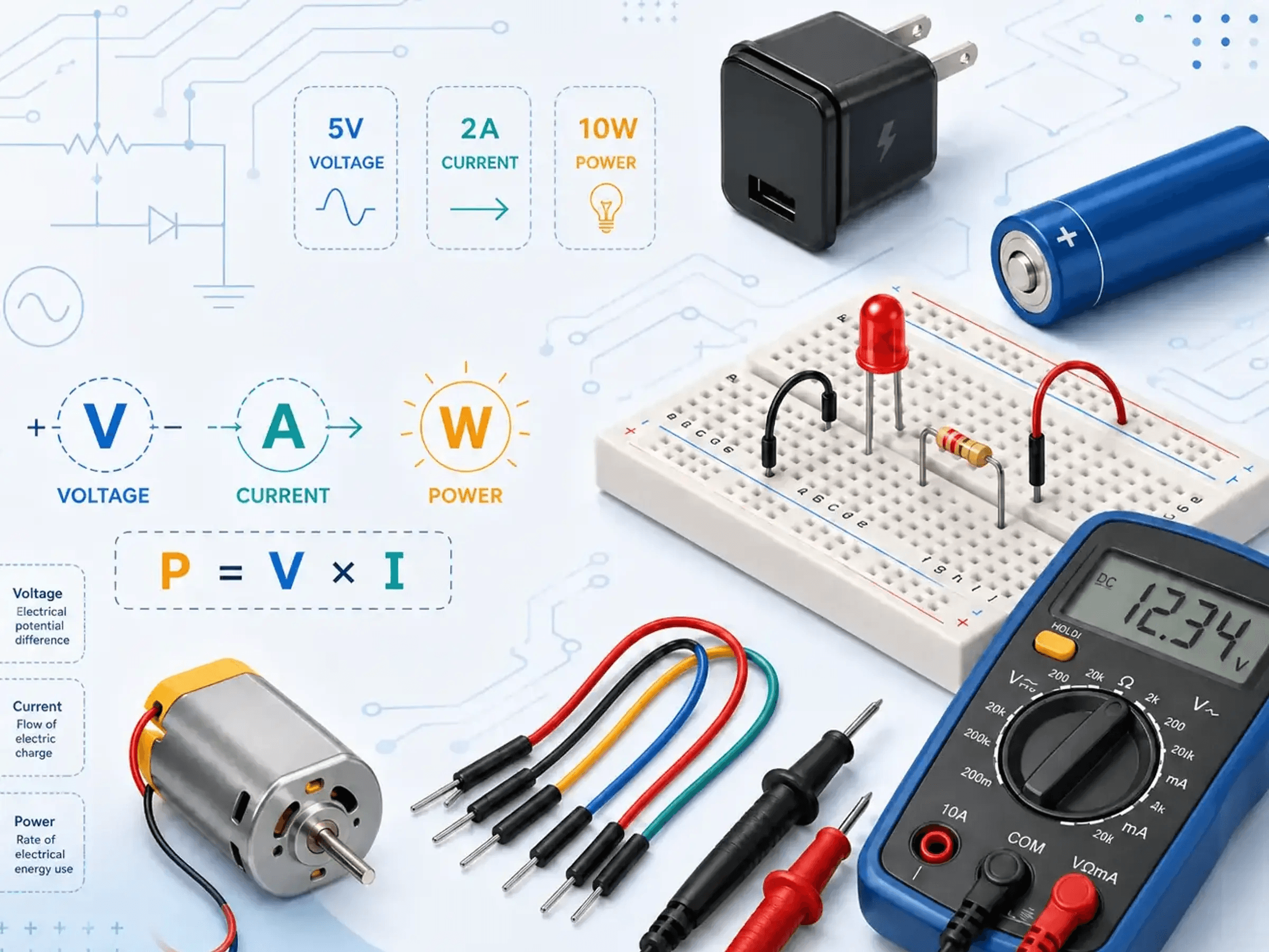 Understanding Voltage, Current, and Power for Electronics Projects